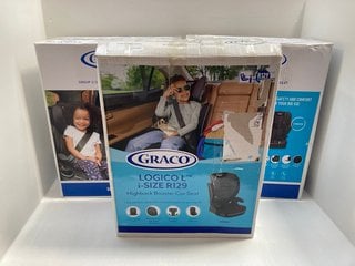 2 X GRACO AFFIX GROUP 2/3 HIGH BACK BOOSTER SEATS TO ALSO INCLUDE GRACO LOGICO L I-SIZE R129 HIGH BACK BOOSTER CAR SEAT: LOCATION - A3