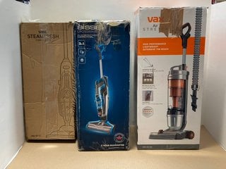 3 X ASSORTED HOUSEHOLD ITEMS TO INCLUDE VAX U85-AS-BE AIR STRETCH UPRIGHT VACUUM CLEANER - RRP £129.99: LOCATION - A4