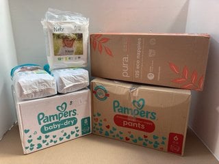 QTY OF ASSORTED CHILDREN'S NAPPIES TO INCLUDE 2 X PACKS OF ID COMFY JUNIOR 8-15YRS PULL UP NAPPIES: LOCATION - A5