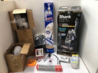 QTY OF ASSORTED HOUSEHOLD ITEMS TO INCLUDE SHARK AZ3000UKT STRATOS PET PRO MODEL XL CORDED VACUUM CLEANER - RRP £399.99: LOCATION - A9