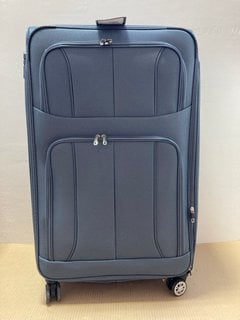 LARGE EVA FABRIC WHEELED SUITCASE IN NAVY: LOCATION - A15