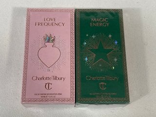 2 X CHARLOTTE TILBURY LOVE FREQUENCY/MAGIC ENERGY 100ML EAU DE PARFUM - COMBINED RRP £260.00: LOCATION - MAIN BOOTH