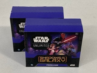 2 X STAR WARS UNLIMITED SHADOWS OF THE GALAXY PRE RELEASE TRADING CARD BOXES: LOCATION - MAIN BOOTH