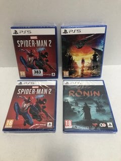 4 X PLAYSTATION 5 CONSOLE GAMES TO INCLUDE RISE OF THE RONIN (PLEASE NOTE: 18+YEARS ONLY. ID MAY BE REQUIRED): LOCATION - B11