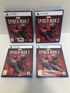 4 X PLAYSTATION 5 MARVEL SPIDER-MAN 2 CONSOLE GAMES: LOCATION - B11