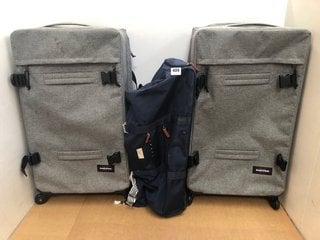 3 X LUGGAGE ITEMS TO INCLUDE EASTPAK MEDIUM SOFT SHELL SUITCASES IN GREY: LOCATION - B10