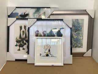 5 X HOUSEHOLD WALL HUNG ART TO INCLUDE SMALL SNOOPY PICTURE: LOCATION - B9