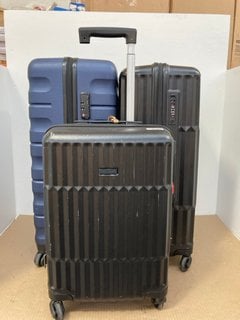 3 X JOHN LEWIS & PARTNERS SUITCASES TO INCLUDE MEDIUM HARDSHELL SUITCASE IN NAVY: LOCATION - B8