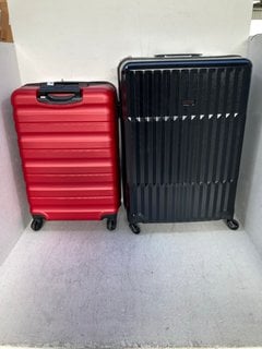 JOHN LEWIS & PARTNERS MEDIUM HARDSHELL SUITCASE IN RED TO INCLUDE JOHN LEWIS & PARTNERS LARGE HARDSHELL SUITCASE IN BLACK: LOCATION - B7