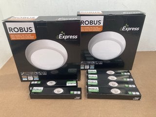 2 X ROBUS GOLF EXPRESS MULTI WATTAGE CCT3 IP65 WHITE EMERGENCY LIGHTS TO ALSO INCLUDE 6 X ROBUS DESMOND 1.5W NON MAINTAINED EMERGENCY LED DOWN LIGHTS: LOCATION - C8