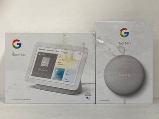 GOOGLE 2ND GEN NEST MINI TO ALSO INCLUDE GOOGLE NEST 7" DISPLAY 2ND GEN HUB - COMBINED RRP £140.00: LOCATION - MAIN BOOTH