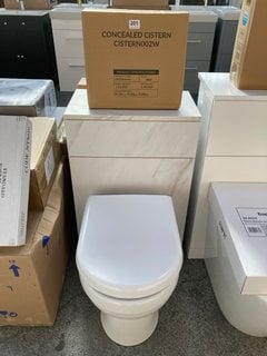 (COLLECTION ONLY) 500 X 300MM TOILET UNIT IN MARBLE EFFECT WITH BTW PAN AND SEAT WITH CONCEALED CISTERN FITTING KIT RRP £785: LOCATION - D3