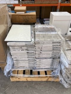 (COLLECTION ONLY) PALLET OF 650 x 375MM DUMAWALL WATERPROOF WALL TILES IN WASHINGTON, VINTA AND BOSTON APPROX 52M SQ RRP £2250: LOCATION - D1