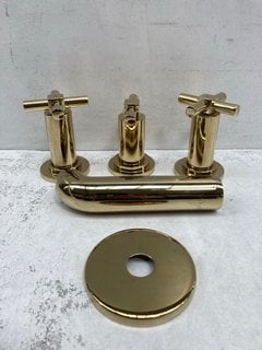 VITRA JUNO WALL MOUNTED BSM HANDLE SET WITH SPOUT IN GOLD #A4083123 - RRP £156: LOCATION - R2