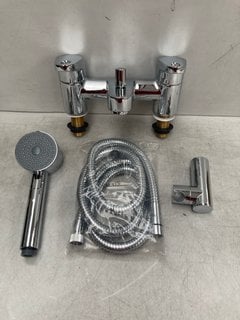 DECK MOUNTED BSM IN CHROME WITH SHOWER HANDSET & HOSE & WALL MOUNTING BRACKET - RRP £365: LOCATION - R2