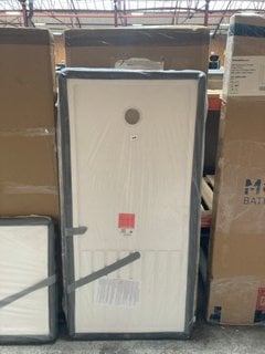 (COLLECTION ONLY) CLEAR GLASS MATT BLACK FRAMED SHOWER PIVOT DOOR 800 X 800 X 1850 X 6MM WITH A 1700 X 800 PEARLSTONE WALK IN SHOWER TRAY RRP £1475: LOCATION - D7 ISLAND