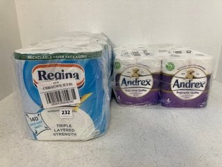 QTY OF REGINA KITCHEN TOWELS TO INCLUDE QTY OF ANDREX TOILET TISSUES: LOCATION - H12