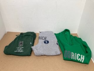 3 X ASSORTED HOODRICH SPORTSWEAR IN VARIOUS SIZES TO INCLUDE HOODRICH OG LOGO HOODIE IN GREEN - SIZE LARGE: LOCATION - H1