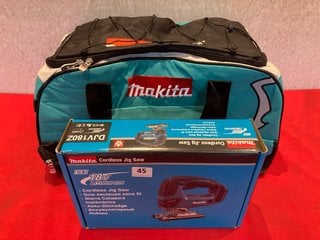 MAKITA 18V CORDLESS LI-ION JIGSAW(BODY ONLY) MODEL DJV180Z WITH MAKITA LXT400 CARRY BAG - RRP £170: LOCATION - BOOTH