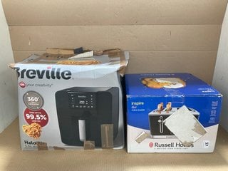 RUSSELL HOBBS INSPIRE 4 SLICE TOASTER IN BLACK TO INCLUDE BREVILLE 5.5L DIGITAL AIR FRYER: LOCATION - WH1