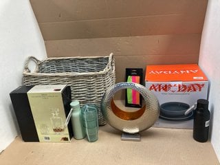 QTY OF ASSORTED JOHN LEWIS & PARTNERS HOUSEHOLD ITEMS TO INCLUDE WICKER LOG BASKET: LOCATION - G11