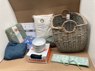 QTY OF ASSORTED JOHN LEWIS & PARTNERS HOUSEHOLD ITEMS TO INCLUDE WICKER LOG BASKET: LOCATION - G11