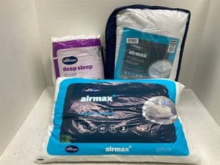 3 X ASSORTED BEDDING ITEMS TO INCLUDE SILENTNIGHT AIRMAX DOUBLE MATTRESS TOPPER: LOCATION - G15