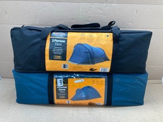 4 PERSON DOME TENT IN BLUE TO INCLUDE 3 PERSON TENT IN BLUE: LOCATION - F15