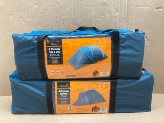 4 PERSON DOME TENT IN BLUE TO INCLUDE 4 PERSON VIS A VIS TENT XL IN BLUE: LOCATION - F14