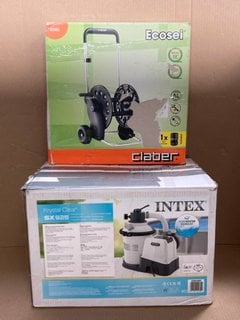 ECOSEI CLABER HOSE TROLLEY TO INCLUDE INTEX KRYSTAL CLEAR SX 925 SAND FILTER PUMP: LOCATION - WH3