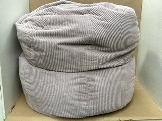 2 X LARGE CORDUROY BEAN BAGS IN LILAC: LOCATION - F10