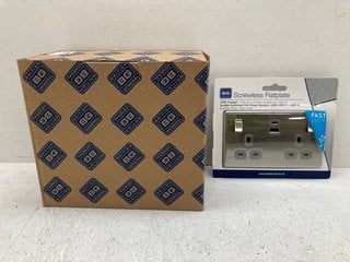 BOX OF BG SCREWLESS FLAT-PLATES DOUBLE SWITCHED 13A POWER SOCKET + 45W USB C + USB A: LOCATION - F6