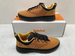 TIMBERLAND RACCOLTA CARTA EURO TREKKER LACE UP TRAINERS IN WHEAT NUBUCK AND BLACK - UK SIZE: 5 - RRP £109: LOCATION - F6