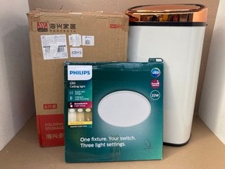 3 X HOUSEHOLD ITEMS TO INCLUDE TOWER 58L SQUARE SENSOR BIN: LOCATION - WH4