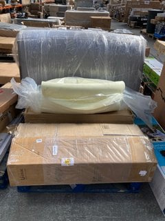 PALLET OF ASSORTED ITEMS TO INCLUDE OPEN SPRUNG ROLLED MATTRESS SIZE : 90CM: LOCATION - B7