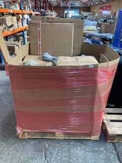 PALLET OF ASSORTED ITEMS TO INCLUDE RUSSELL HOBBS 16" PEDESTAL FAN IN WHITE: LOCATION - B8 (KERBSIDE PALLET DELIVERY)