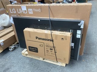 (COLLECTION ONLY) PALLET OF ASSORTED TV'S WITH MAINBOARDS REMOVED TO INCLUDE LG UHD AI THINQ 86" TV MODEL : 86UR78006LB (SPARES & REPAIRS): LOCATION - A5