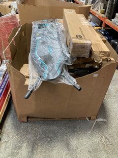 PALLET OF ASSORTED ITEMS TO INCLUDE ERGO IRONING BOARD: LOCATION - A8 (KERBSIDE PALLET DELIVERY)