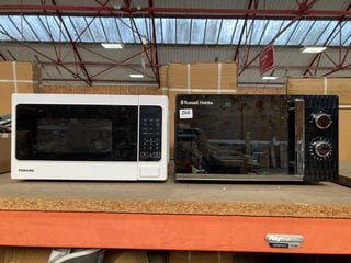 RUSSELL HOBBS MICROWAVE IN BLACK TO INCLUDE TOSHIBA MICROWAVE IN WHITE: LOCATION - BR12