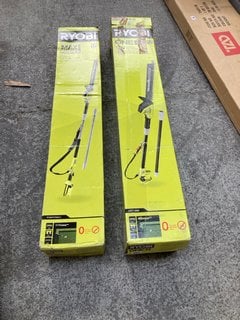 2 X RYOBI POLE HEDGE TRIMMERS: LOCATION - BR12