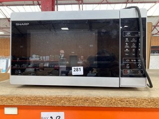 SHARP MICROWAVE IN SILVER TO INCLUDE COMPACTOR KITCHEN SPLASHBACK: LOCATION - BR13