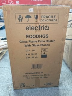 ELECTRIQ GLASS FLAME PATIO HEATER WITH GLASS STONES RRP - £99: LOCATION - B3