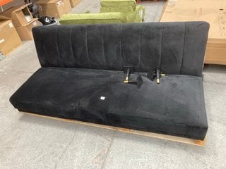 3 SEATER CLIC CLAC SOFA BED IN BLACK VELVET: LOCATION - B2