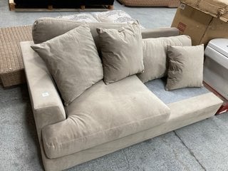 PARTIAL CORNER SOFA SECTION IN LIGHT GREY VELVET: LOCATION - B3