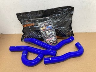 2 X MISHIMOTO MITSUBISHI LANCER EVOLUTION X SILICONE RADIATOR HOSE KIT 2008-2015 IN BLUE PART NO: MMHOSE-EVO-10BL: LOCATION - A2