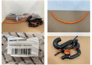 6 X MISHIMOTO ORANGE SILICONE HOSE 10MM X 100MM PART NO: MMHOSE-10100OR TO INCLUDE MISHIMOTO 01-07 SUBARU WRX & STI TMIC SILICONE HOSES IN BLACK PART NO: MISHIMOTO 4038BK: LOCATION - A3