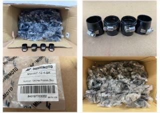 QTY OF MISHIMOTO ALUMINIUM - 12AN HEX FINISHERS IN BLACK: LOCATION - A2