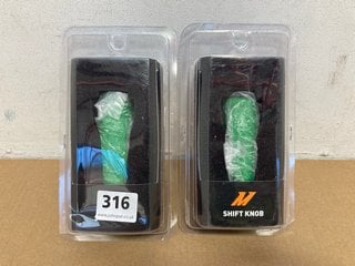 2 X MISHIMOTO WEIGHTED SHIFT KNOB IN GREEN PART NO: MMSK-GR: LOCATION - A3