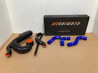 MISHIMOTO 01-07 SUBARU WRX & STI TMIC SILICONE HOSES IN BLACK PART NO: MISHIMOTO 4038BK TO INCLUDE MISHIMOTO 90-97 MAZDA MIATA SILICONE HOSE KIT IN BLUE PART NO: MMHOSE-MIA-90BL: LOCATION - A3