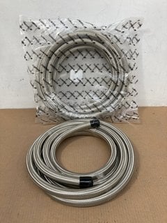 2 X MISHIMOTO BRAIDED 12AN 15 FT HOSE IN STAINLESS STEEL PART NO: MMSBH-12180-CS: LOCATION - A3